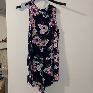 SHEIN romper, black floral 1x